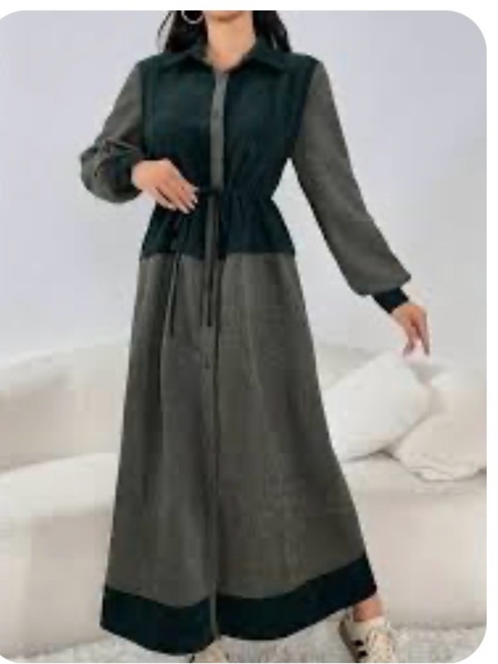 New Corduroy Green Maxi Dress